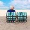 2 Pack Low Folding Beach Chairs for Adults with Cushion-Blue - 26" x 20" x 18"